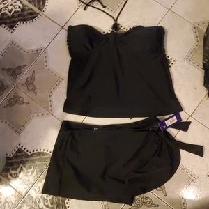 Apt 9 Halter Bead Tankini Set NEW Sz 12